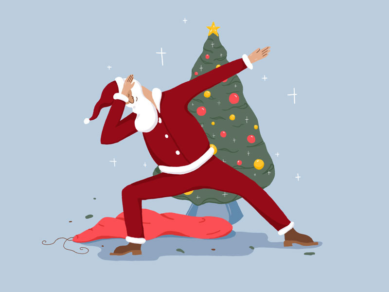 Santa's Dab dab design flat character santa color drawing painting photoshop illustration