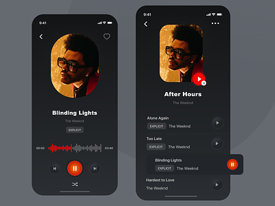Music Player Mobile Design app buttons design flat icon minimal mobile music player ui ux