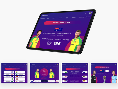 Cricket World Cup Revamp app branding concept cricket design icc ios iphone logo minimal photoshop sports sports logo stas tab uiux web