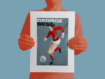 Football Poster: George Best footbal illustration poster print