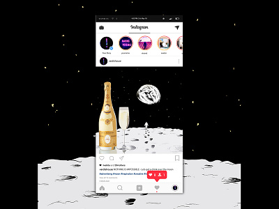 Walking over the moon add advertising advertising agency advertising campaign advertising design advertising flyer branding champagne design graphic instagram logo media mockup moon social socialmedia typography