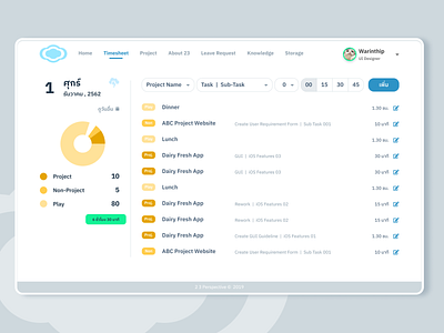 Man Hour Tracking for Internal Use