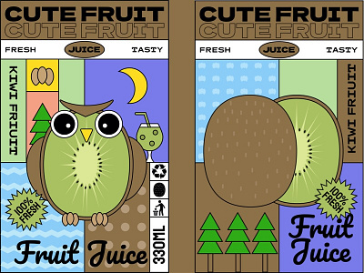 KIWI fruit juice illustration