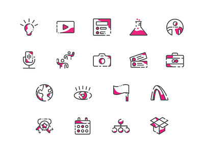 Chunky icons chunky design icon icon design icon set iconography illustration pink ui vector web