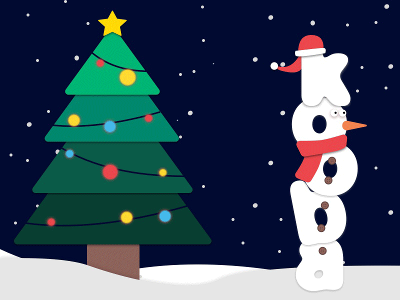 Snowman animation branding cartoon christmas christmas gif christmas tree design gif happy new year illustration logo santa snow day snowman