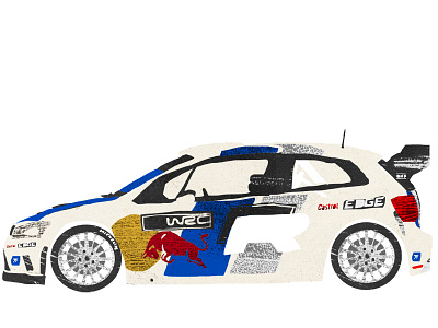 VW polo R Wrc cars illustration rally redbull wrc