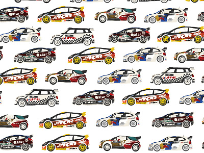 WRC Pattern cars illustration pattern wrc