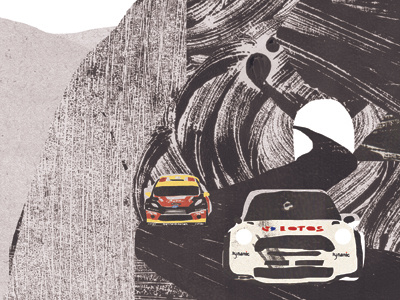 Gravel team page cars illustration postcard wrc