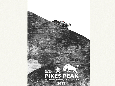 Update Pikes Peak International Hill climb cars hill climb illustration poster print red bull