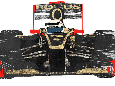 Raikkonen illustration bold car collage colour design illustration print raikkonen texture