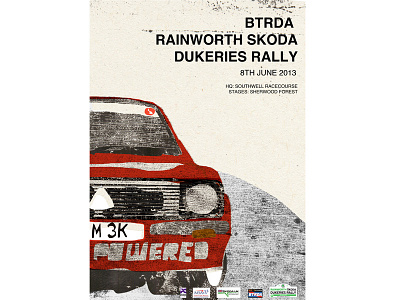 BTRDA dukeries rally poster - personal cars collage design digital escort illustration rally