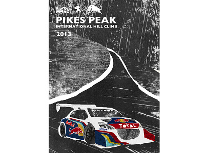 2nd pikes peak poster for fun cars collage design digital illustration peak pikes texture