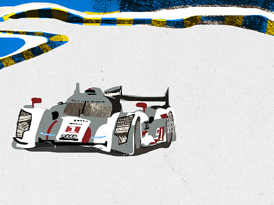 24 hr Le Mans snap shot cars collage design digital illustration texture
