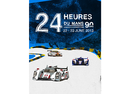 24 Heures Du Mans poster collage design digital illustration
