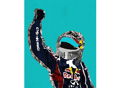 Vettel cars collage design digital f1 illustration poster vettel