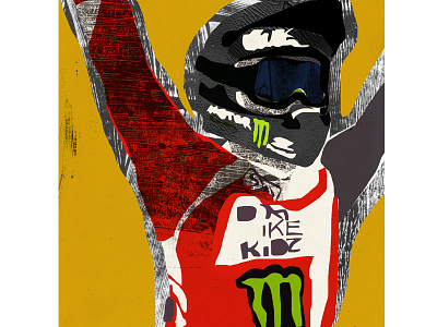 Taka Higashino 2013 - orange collage digital illustration motocross orange