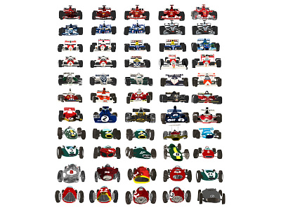 Schumacher era! collage collection design digital f1 illustration poster sequence series