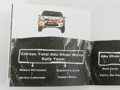 Citroen WRC team page book collage design digital illustration