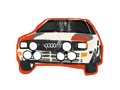 Audi Quattro audi car classic collage design digital illustration rally spot illustration