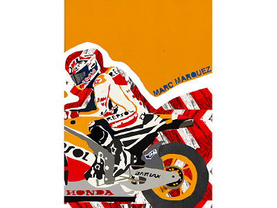 Marc Marquez - MotoGP rider series collage design digital illustration marc marquez motogp poster