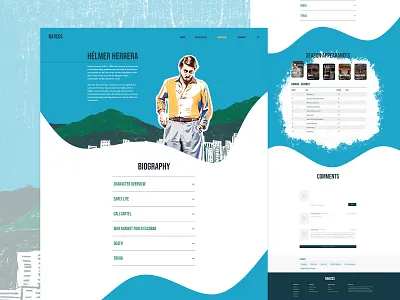 Personal work Narcos Character webpage adobe adobexd designer illustration illustrator web web design website website concept xd design