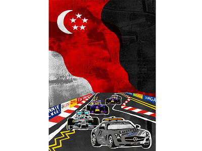 Formula 1 SingaporeGP collage digital f1 illustration