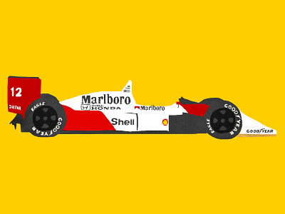 Classic F1 MP4/4 collage digital f1 illustration