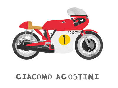 Giacomo Agostini illustration collage digital motogp series