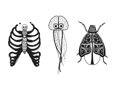 Monsters black and white book design digital illustration mental health mental illness