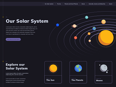 Solar System Project concept design desktop illustration solar system space ui ux uxdesign web design website website design