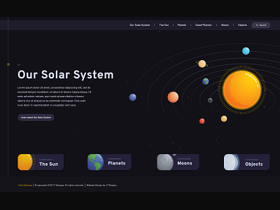 Our Solar System Homepage adobe illustrator clean concept design digital flat graphic design illustration photoshop space ui ux vector web webdesign website