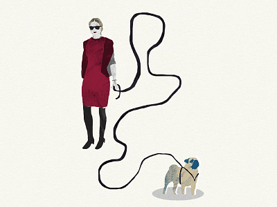 Walking the pugs illustration pugs the walking