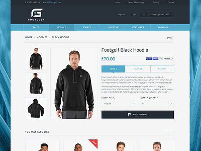 Sportswear eCommerce Site branding ecommerce football footgolf golf sportswear website