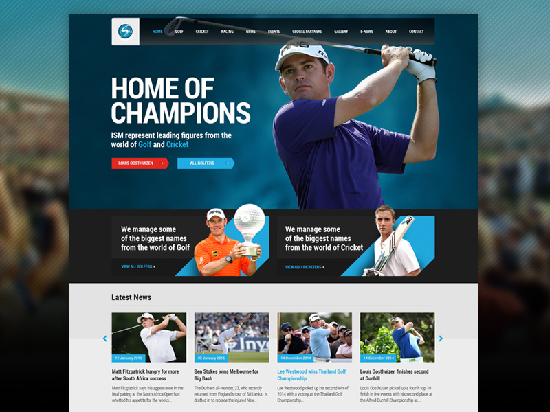 Sports Management site by Kenny Crow on Dribbble