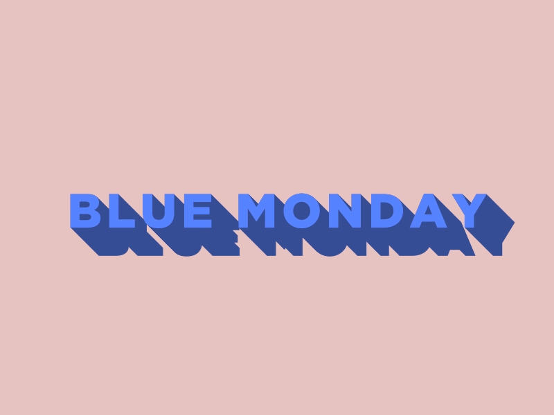Blue Monday 3d animation blue monday motion animation motion design motion graphics shadows text animation