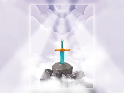 Sword in the Stone illustration. adobe illustrator cardiff clouds illustration illustrator sebmcd sky south wales stone sword vector wales
