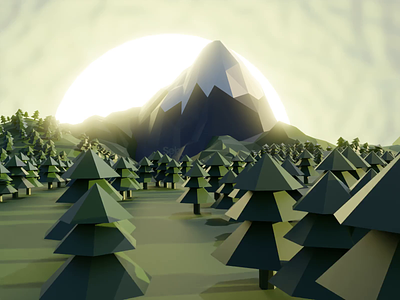 Low Poly Mountain - 3D 3d 3d art blender blender 3d blendercycles cardiff illustrator low poly lowpoly mountain sebmcd snow south wales trees wales
