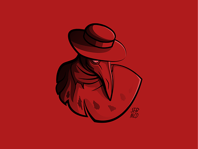 Plague Doctor illustration adobe illustrator cardiff illustration logo logo design plague doctor red south wales vector wales