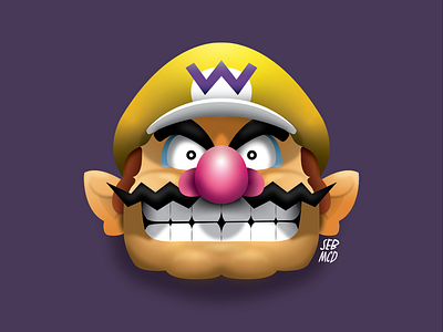 Wario illustration. adobe illustrator cardiff illustration mario nintendo south wales supermario vector wales wario