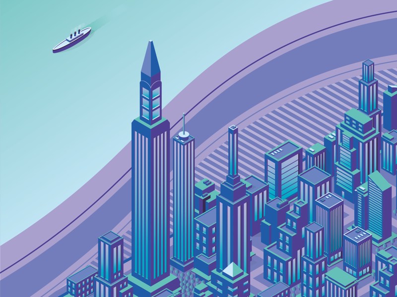 Isometric City Illustration by Seb McDonald on Dribbble