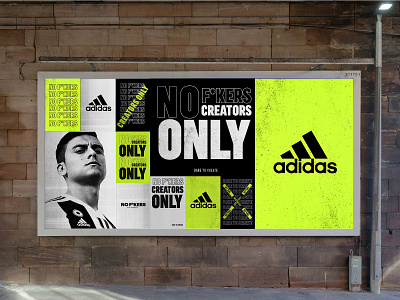 Adidas Football FW19 Exhibit 'No Fakers' | Campaign Graphics 2d adidas art branding campaign concept exhibit fashion flyposter football graphic logo mockup poster retail type typography visual