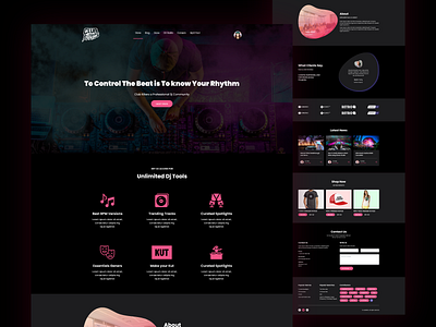 Club Rockers DJ agency UI Template agency design graphic design interactiondesign mp3 song ui ux web template website