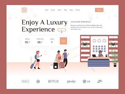 Hotel : Resort Booking Landing Page Concept agency design graphic design hotel booking landing page resort template ui ux web template website