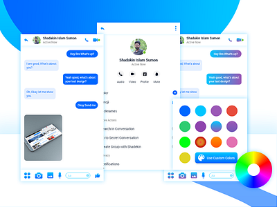 Messenger add custom color design messenger inbox mobile ui