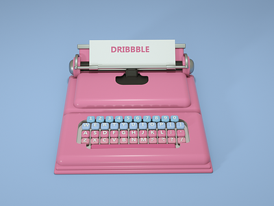 3D Pink Typewriter