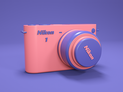 Nikon 3d 3d design 3d designer art branding camera cinema 4d design graphic design illustration nikon photo photocamera purple scene ui