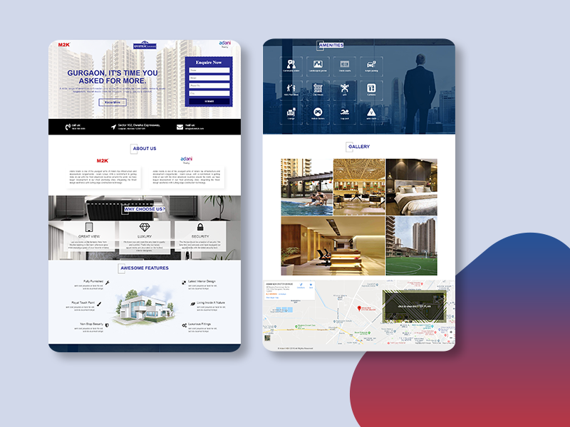 landing page design banner form design icons home real estate property web deisgn gradient color photoshop ui ux design ux-design ux-ui ui landing page concept landing design landing page