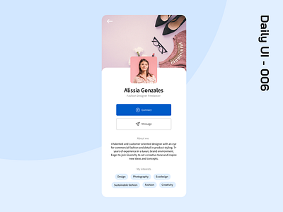 Dayli UI 006 app dailyui dailyui 006 dailyuichallenge design profile ui