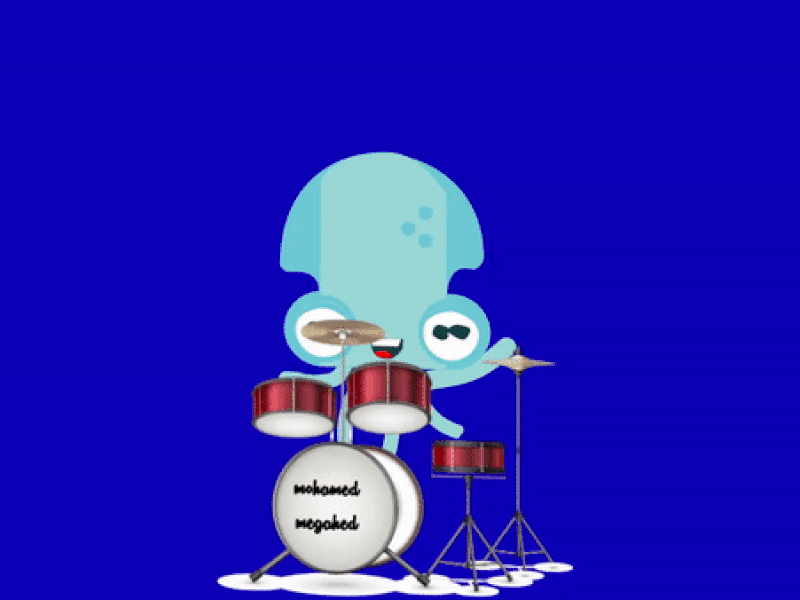 Octo With Drums animation animation 2d free illustration motion animation motion graphics
