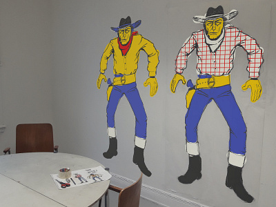 Stencil cowboys. color test.